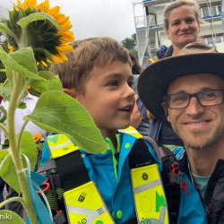 Familienselfie mit Sonnenblume, Jahresrückblick 2021