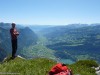 Bergsteiger auf einem Gipfel über dem Walensee