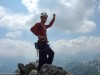 on the top 13 Seillängen 370m Klettern auf das kleines Furkahorn 3026m