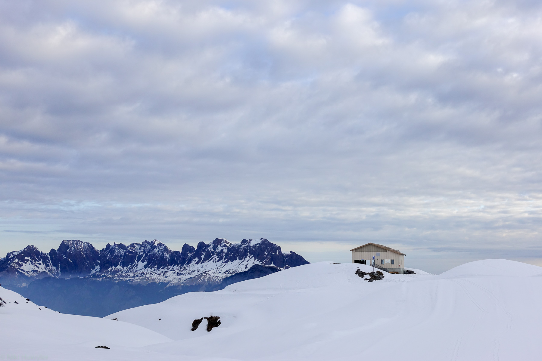 Hütte im Schnee vor den Churfirsten, Jahresrückblick 2017