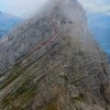 Felsgipfel mit eingezeichneter T5-Route, Fluebrig
