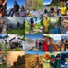Fotocollage der Outdoor Crew mit Wander- und Gruppenbildern