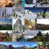 Fotocollage der Outdoor Crew mit Touren- und Bergseebildern