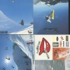 Postkarten mit Snowboard-Actionbildern