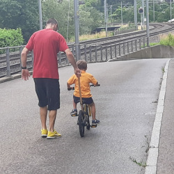 Am Biken mit Junior