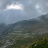 Wolkenverhangene Bergflanke, Via Alta della Verzasca